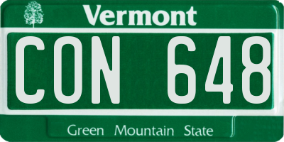 VT license plate CON648