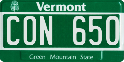 VT license plate CON650
