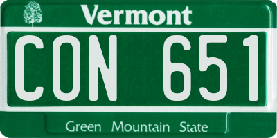 VT license plate CON651