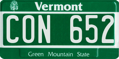 VT license plate CON652