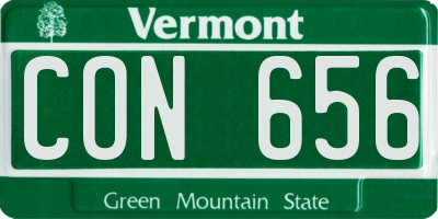 VT license plate CON656