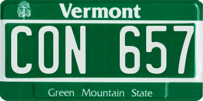 VT license plate CON657