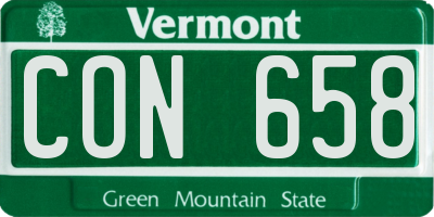 VT license plate CON658