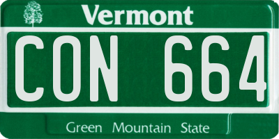 VT license plate CON664