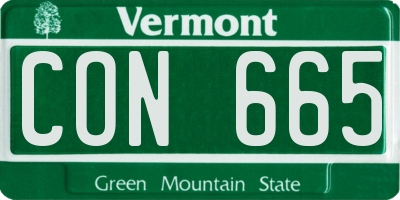 VT license plate CON665