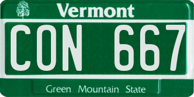 VT license plate CON667