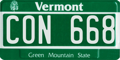 VT license plate CON668