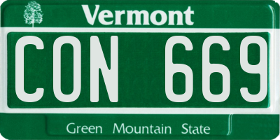 VT license plate CON669