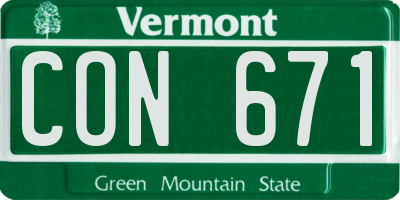 VT license plate CON671