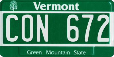 VT license plate CON672