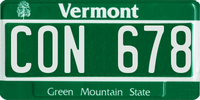 VT license plate CON678