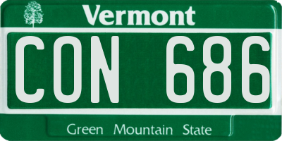VT license plate CON686