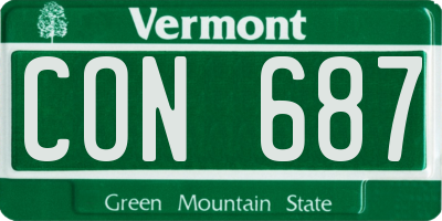 VT license plate CON687