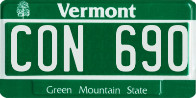 VT license plate CON690