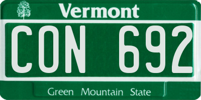 VT license plate CON692