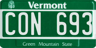VT license plate CON693