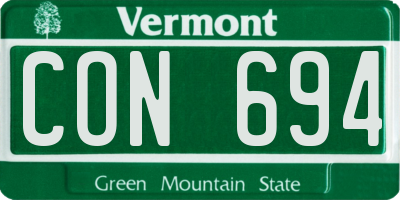 VT license plate CON694