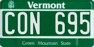 VT license plate CON695