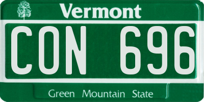 VT license plate CON696