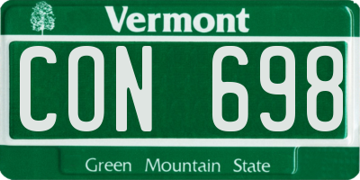 VT license plate CON698