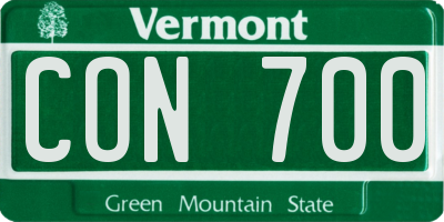 VT license plate CON700