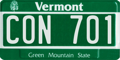 VT license plate CON701