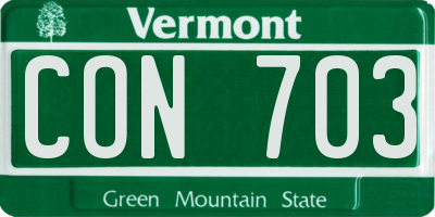 VT license plate CON703