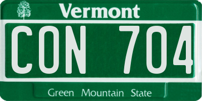 VT license plate CON704