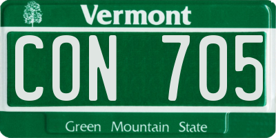 VT license plate CON705
