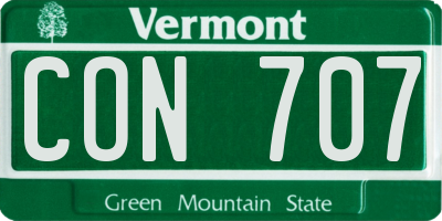 VT license plate CON707