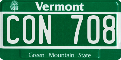 VT license plate CON708