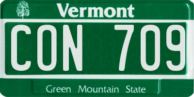 VT license plate CON709
