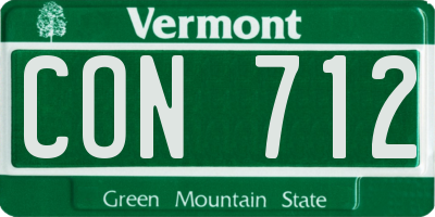 VT license plate CON712