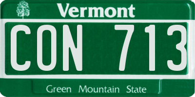VT license plate CON713
