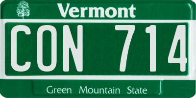VT license plate CON714