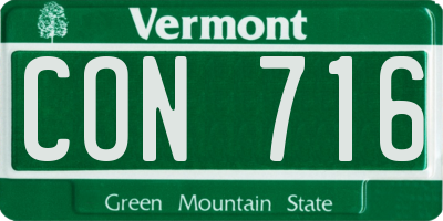 VT license plate CON716