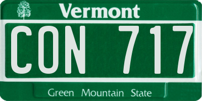 VT license plate CON717