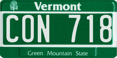 VT license plate CON718