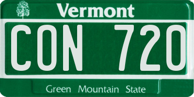 VT license plate CON720