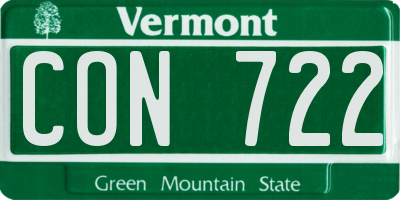 VT license plate CON722