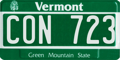 VT license plate CON723