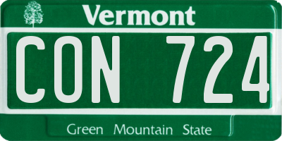 VT license plate CON724