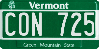 VT license plate CON725