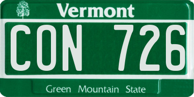 VT license plate CON726