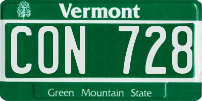 VT license plate CON728