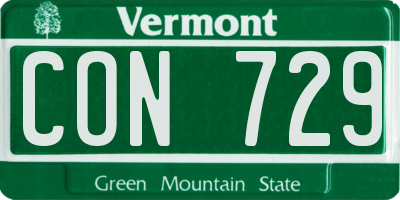 VT license plate CON729