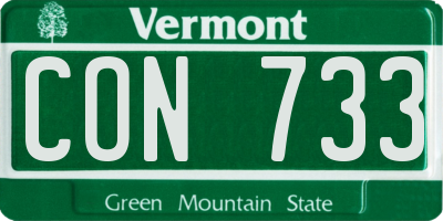 VT license plate CON733