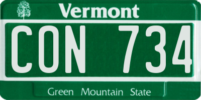 VT license plate CON734