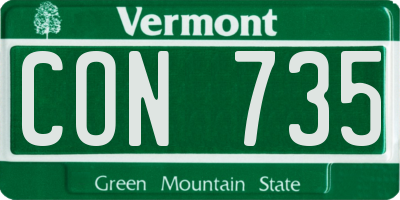 VT license plate CON735