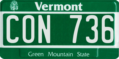 VT license plate CON736